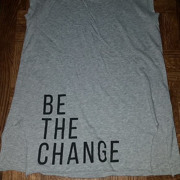 NWT " Be The Change" Sleeveless Tee by Knit Riot - Picture 3 of 3